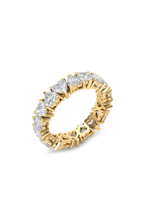 HauteCarat Alternating Hearts Lab Created Diamond Eternity Ring in Yellow Gold  product