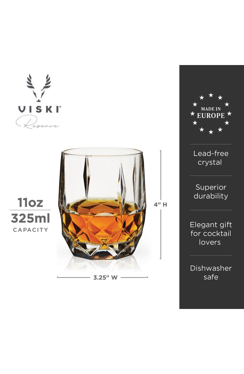 Viski Reserve Bruno Crystal Cocktail Glasses Set of 2, Alternate, color, Clear