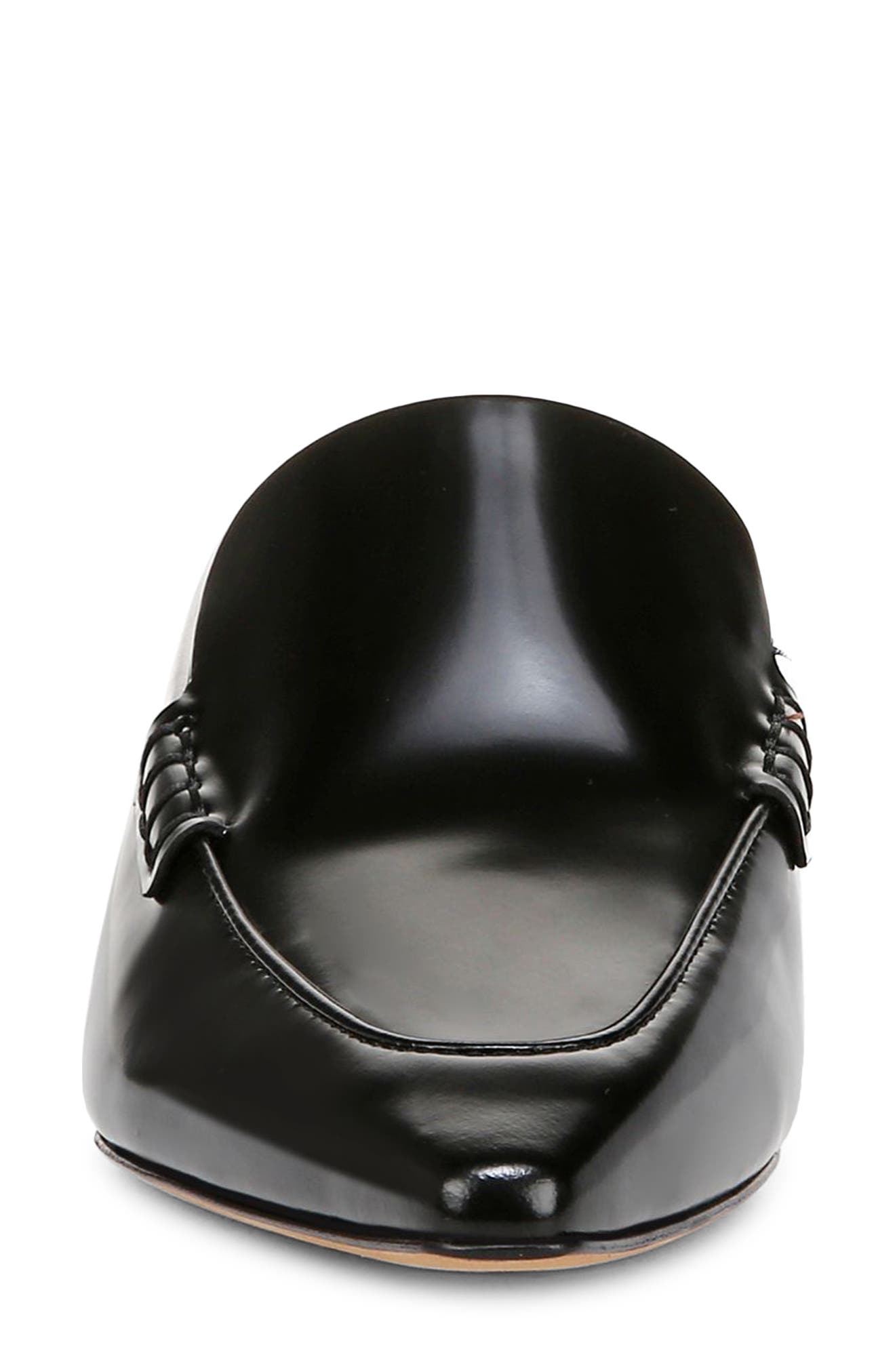 Vince Samy Pointed Toe Kitten Heel Loafer Mule, Alternate, color, Black