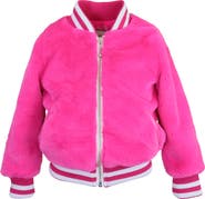 Widgeon Faux Fur Zip Front Varsity Jacket