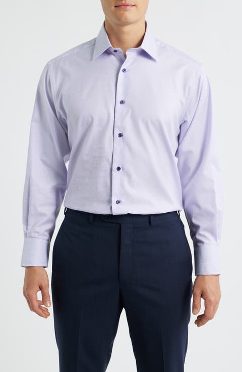 Regular Fit Micro Dobby Dress Shirt