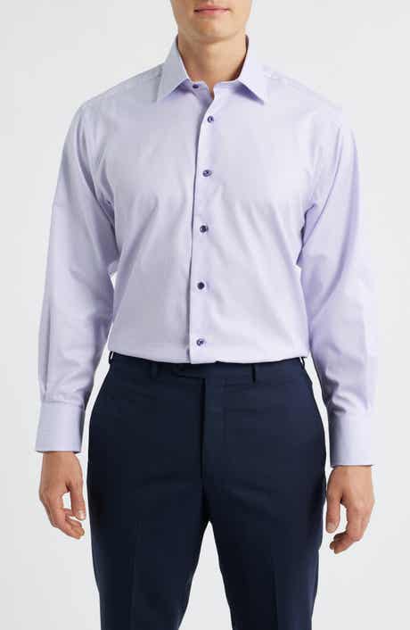 David Donahue Regular Fit Micro Dobby Dress Shirt