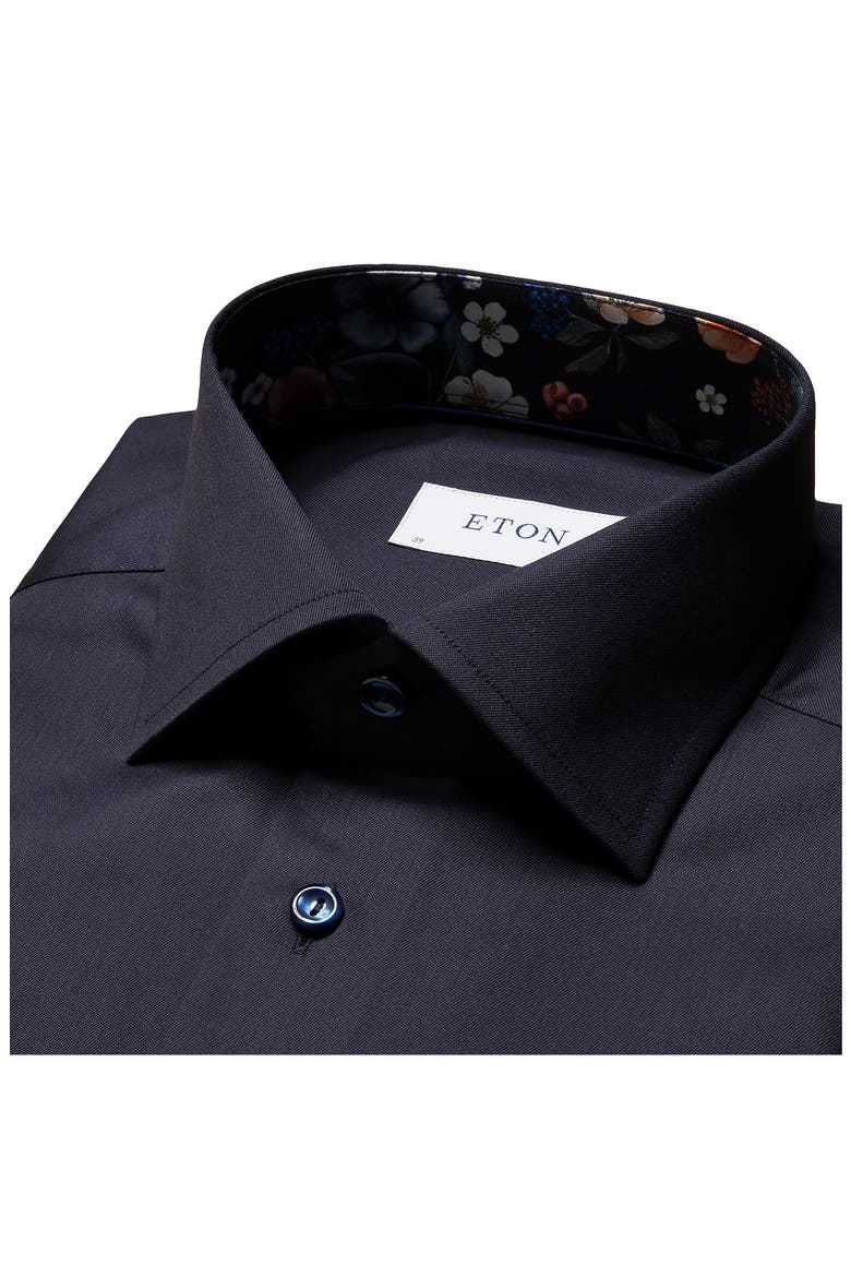 Slim Fit Solid Navy Dress Shirt, Alternate, color, NAVY