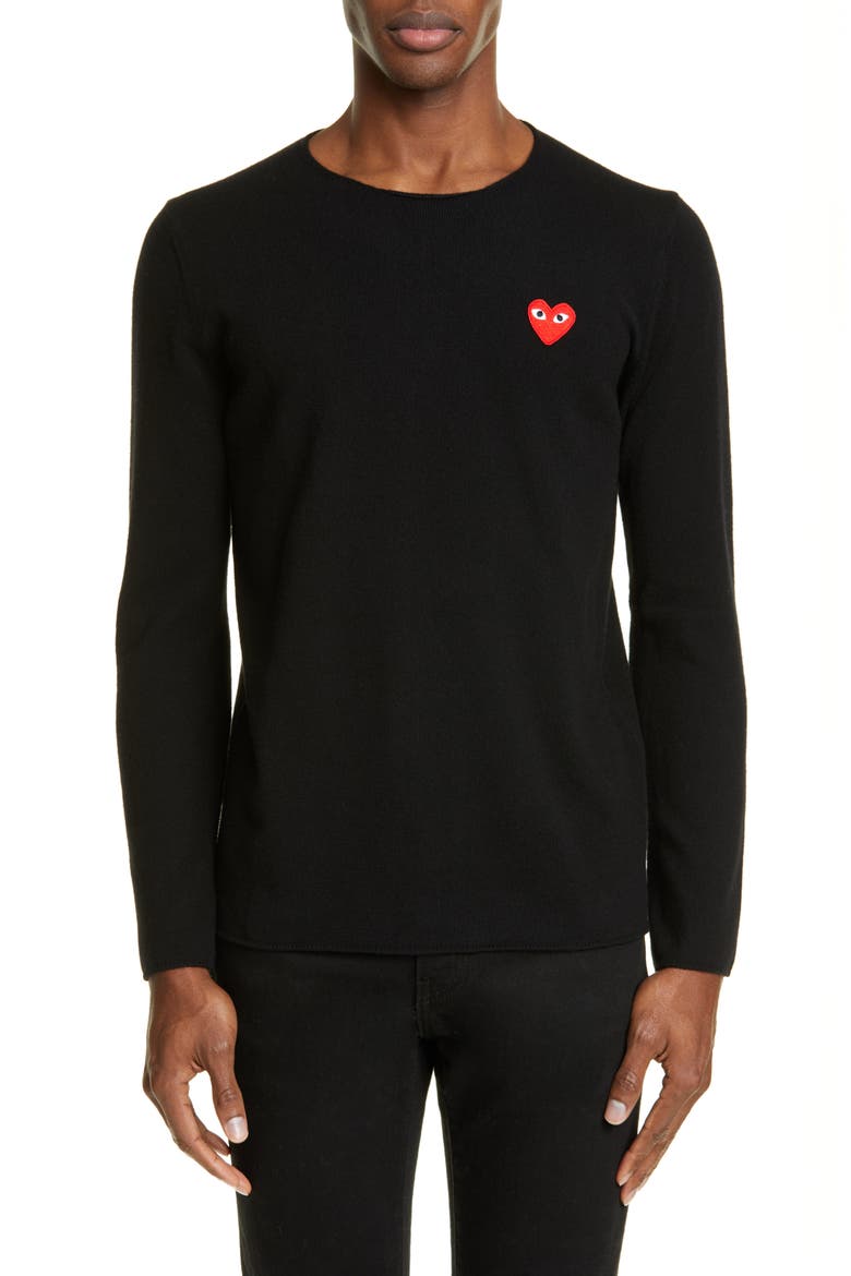 Crewneck Wool Sweater, Main, color, BLACK