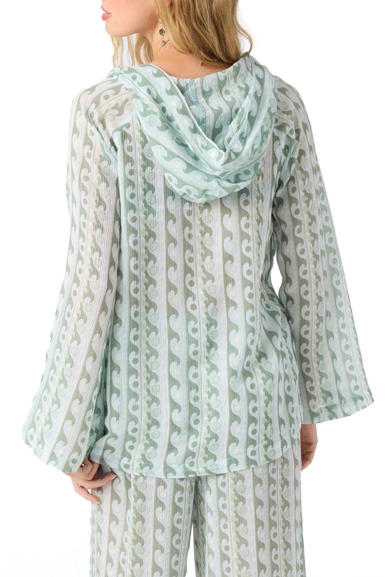 Regina Print Hooded Cover-Up, Alternate, color, STARLIGHT BLUE