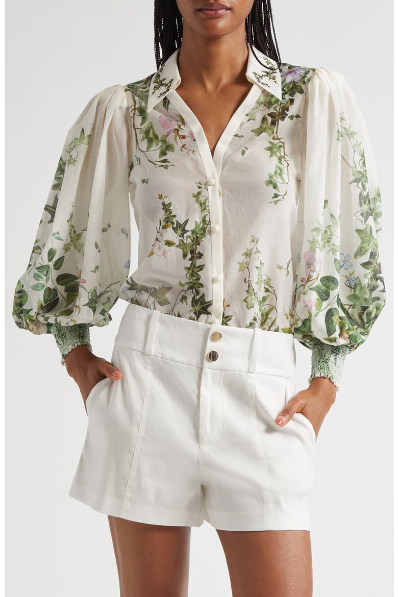 Charis Cotton & Silk Shirt, Main, color, IVY ROMANCE
