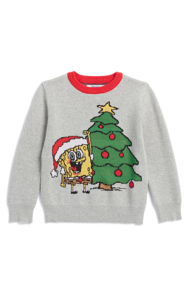 Andy & Evan Kids' SpongeBob SquarePants<sup>™</sup> Holiday Crewneck Sweater, Main, color, 