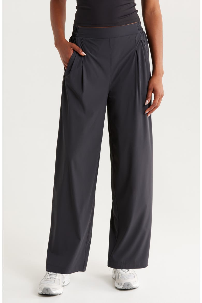 Atlas High Waist Straight Leg Pants, Main, color, BLACK