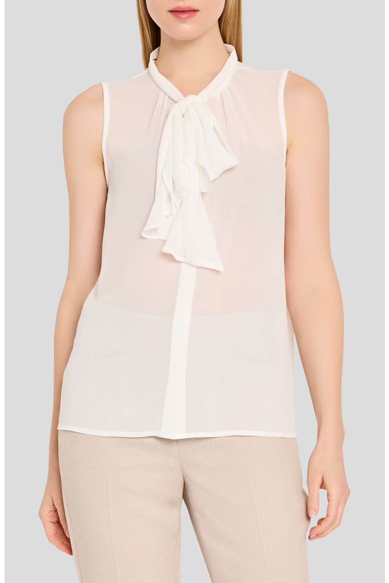Ruffle Tie Sleeveless Top, Main, color, IVORY