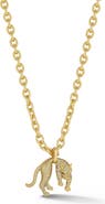 CHLOE AND MADISON Pavé Cubic Zirconia Jaguar Pendant Necklace