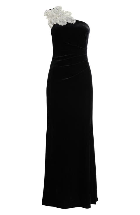 One-Shoulder Velvet Dress