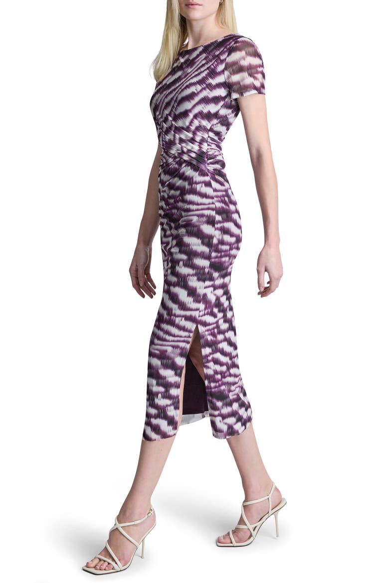 Side Knot Midi Dress, Alternate, color, PLUM MULTI