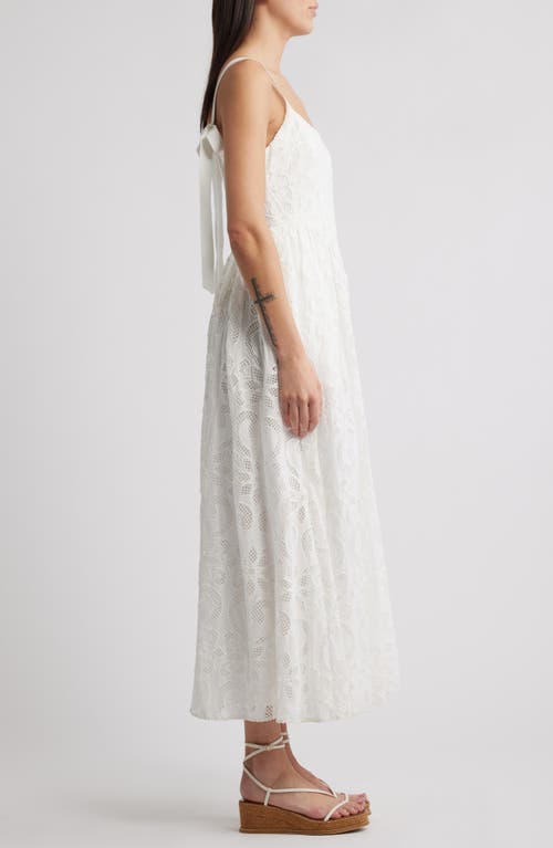 Saylor Maryl Open Stitch Sleeveless Maxi Dress In White