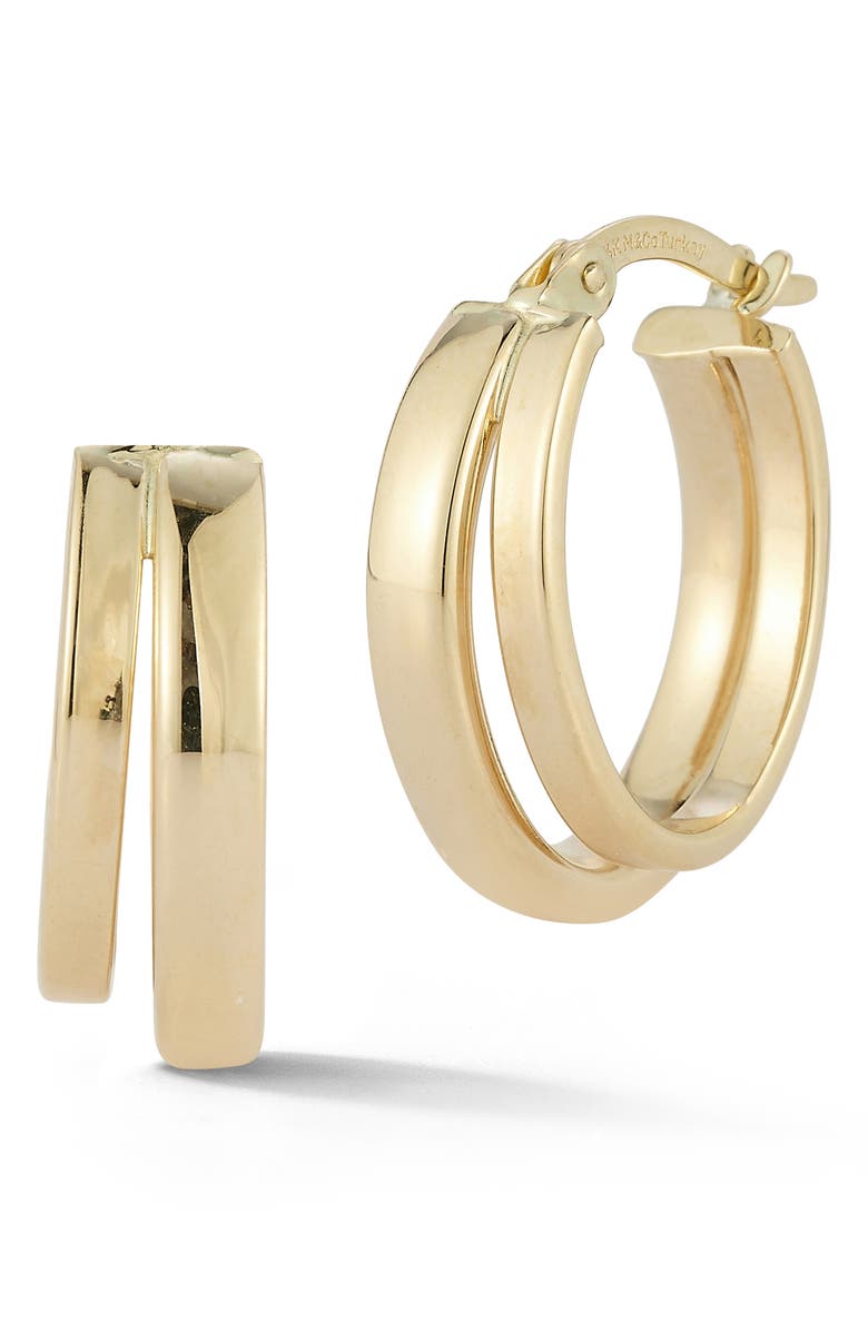Ember Fine Jewelry 14k Gold Double Hoop Earrings, Main, color, Gold