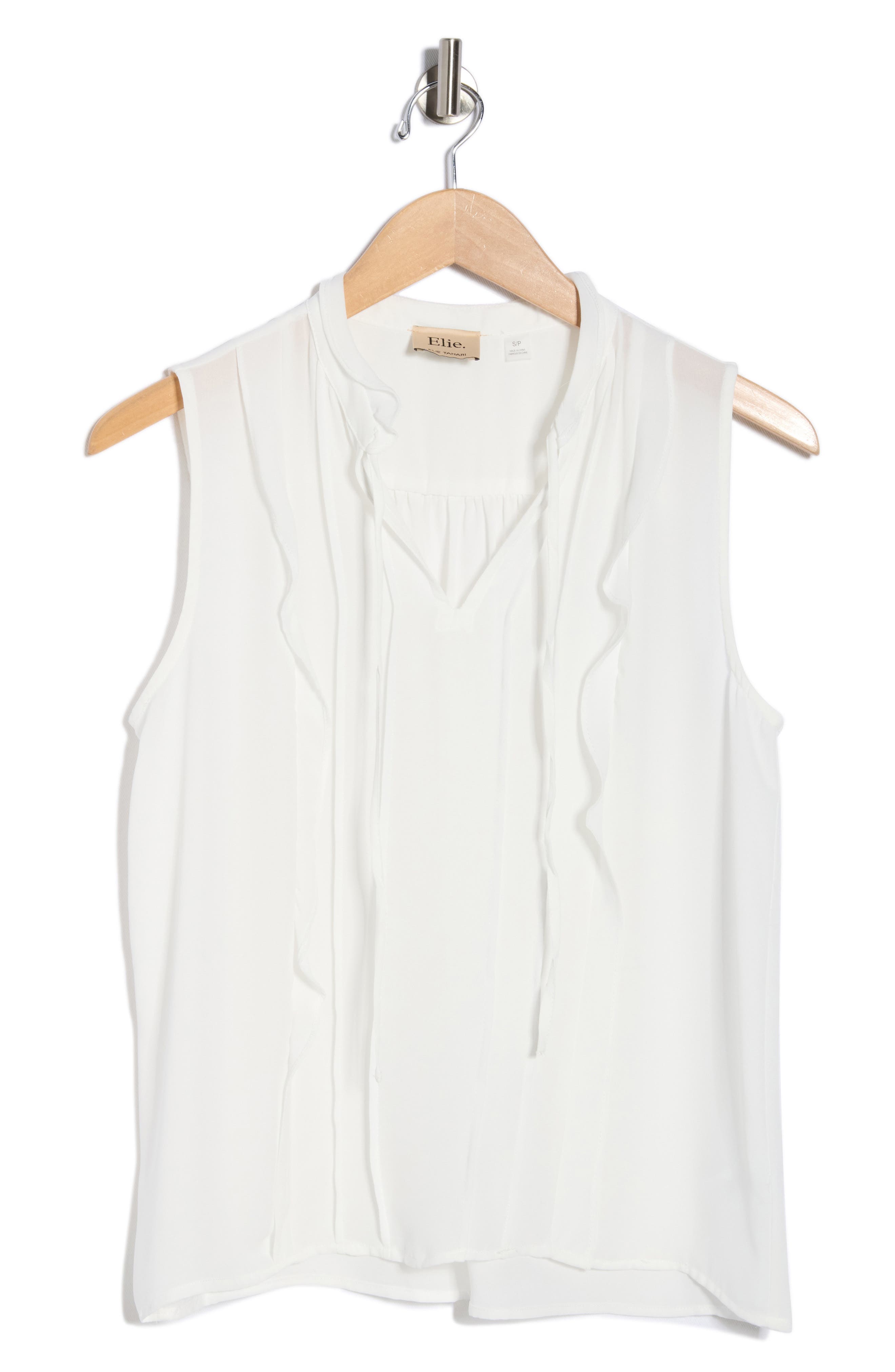 ELIE ELIE TAHARI Ruffle Sleeveless Top