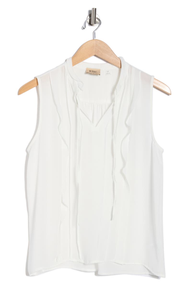 ELIE ELIE TAHARI Ruffle Sleeveless Top, Main, color, Ivory