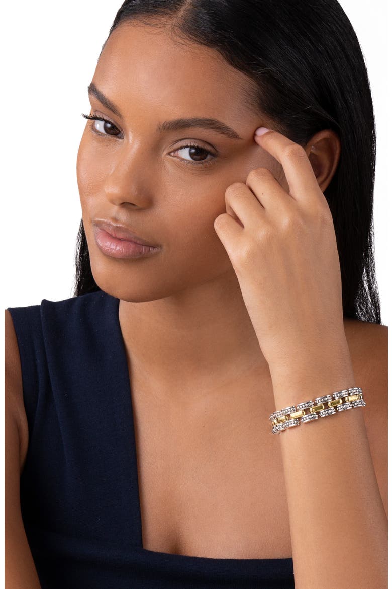 Gold Caviar Link Bracelet, Alternate, color, TWO-TONE