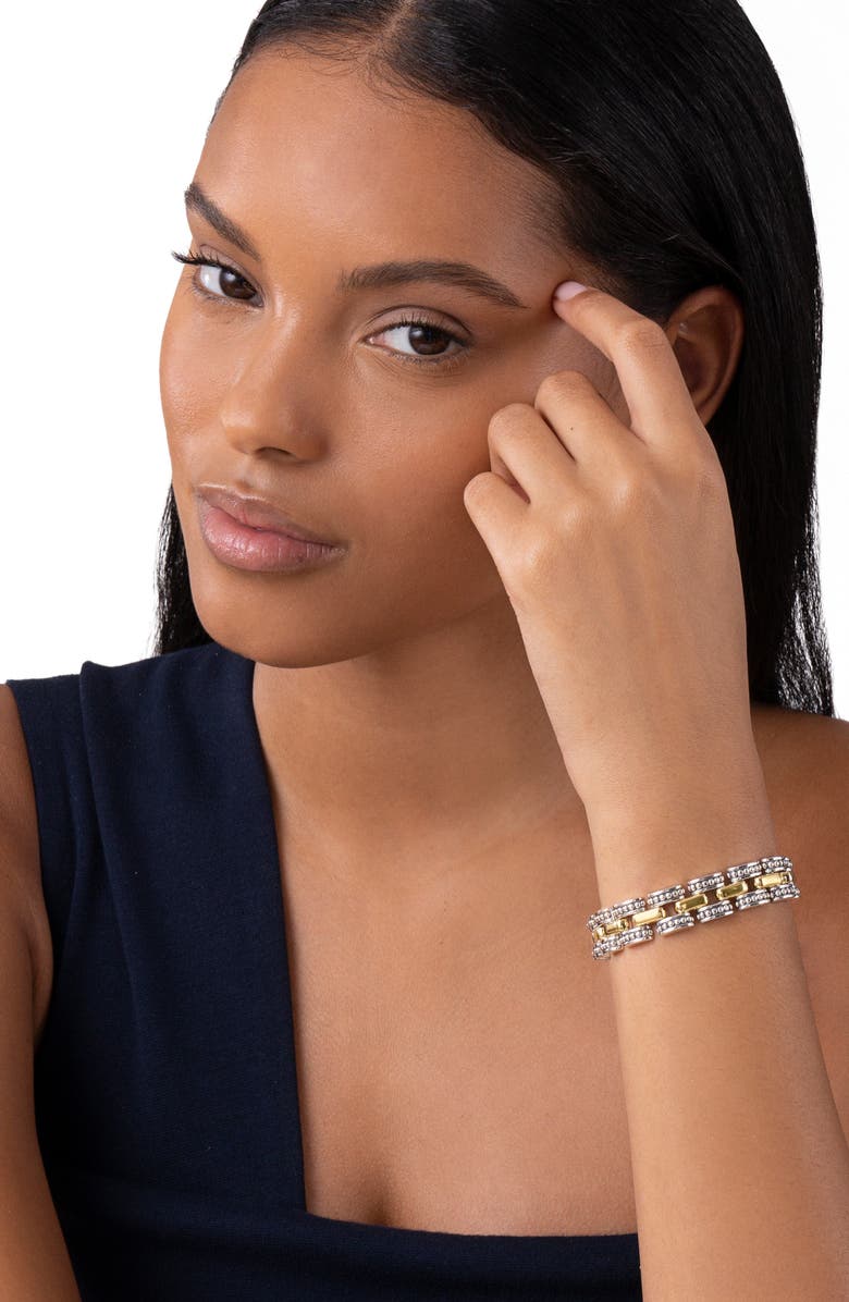 LAGOS Gold Caviar Link Bracelet, Alternate, color, Two-Tone