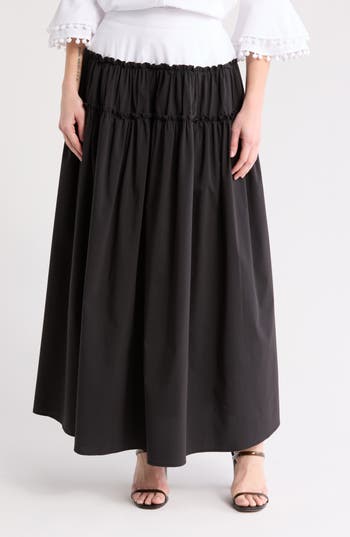 By Design Angel Maxi Skirt In White/black