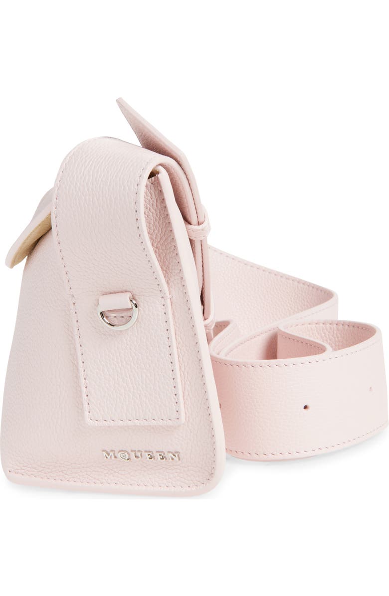McQueen T-Bar Sling Asymmetric Leather Crossbody Bag, Alternate, color, Rose/ Silver