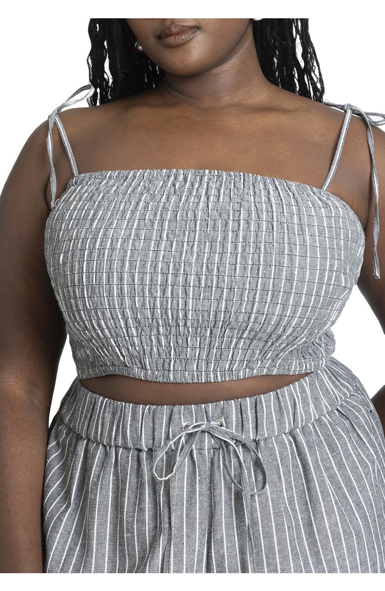 ELOQUII Elastic Striped Crop Top, Main, color, 