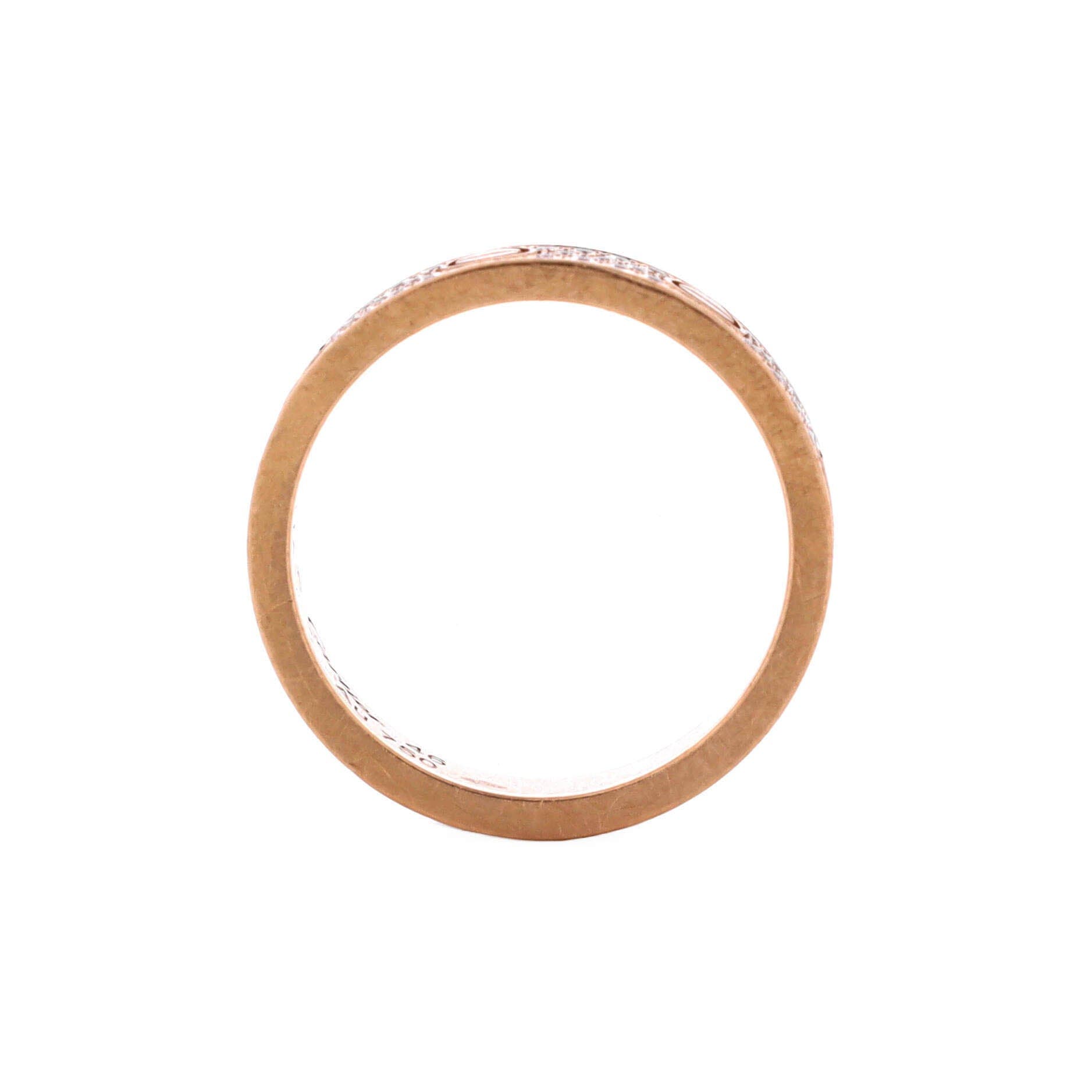 Pre-Owned Cartier Love Wedding Band Pave Diamonds Ring 18K Rose Gold ...