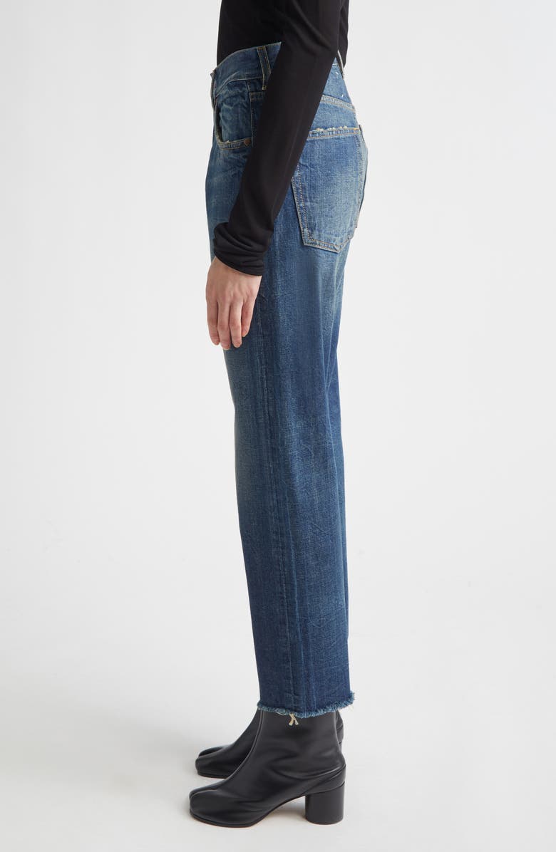 Maison Margiela Distressed Raw Hem Straight Leg Jeans, Alternate, color, Blue Wash