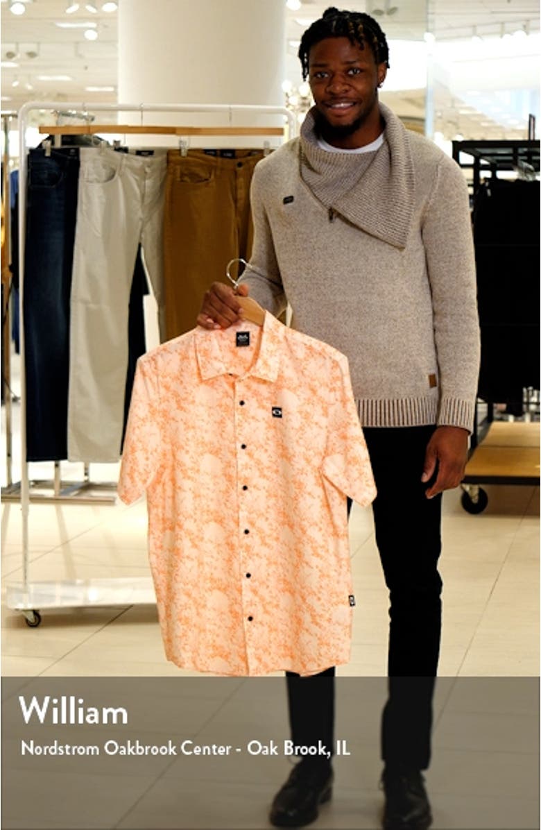 Sand Camo Short Sleeve Performance Button-Up Golf Shirt, sales video thumbnail