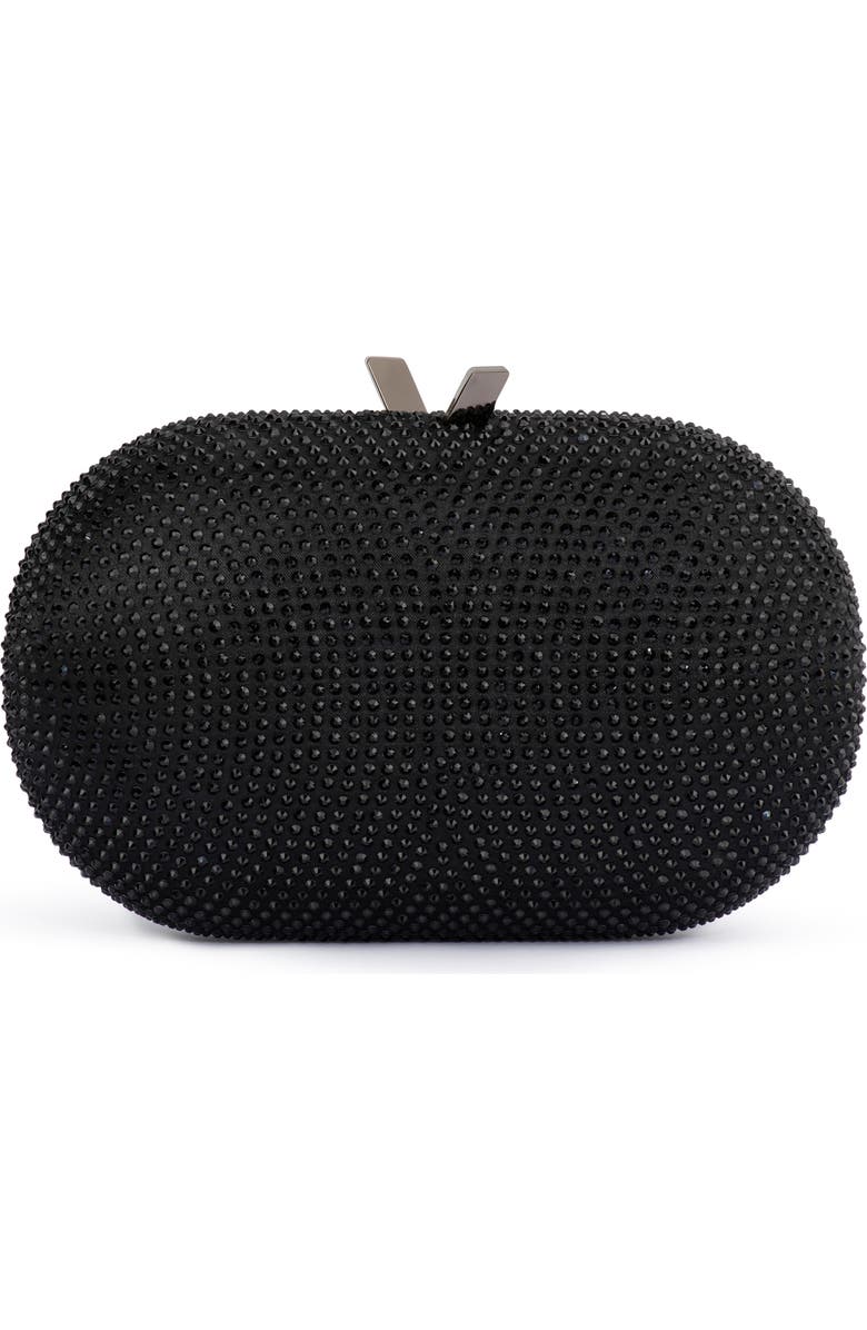 Olga Berg Melanie Hotfix Clutch, Main, color, Black