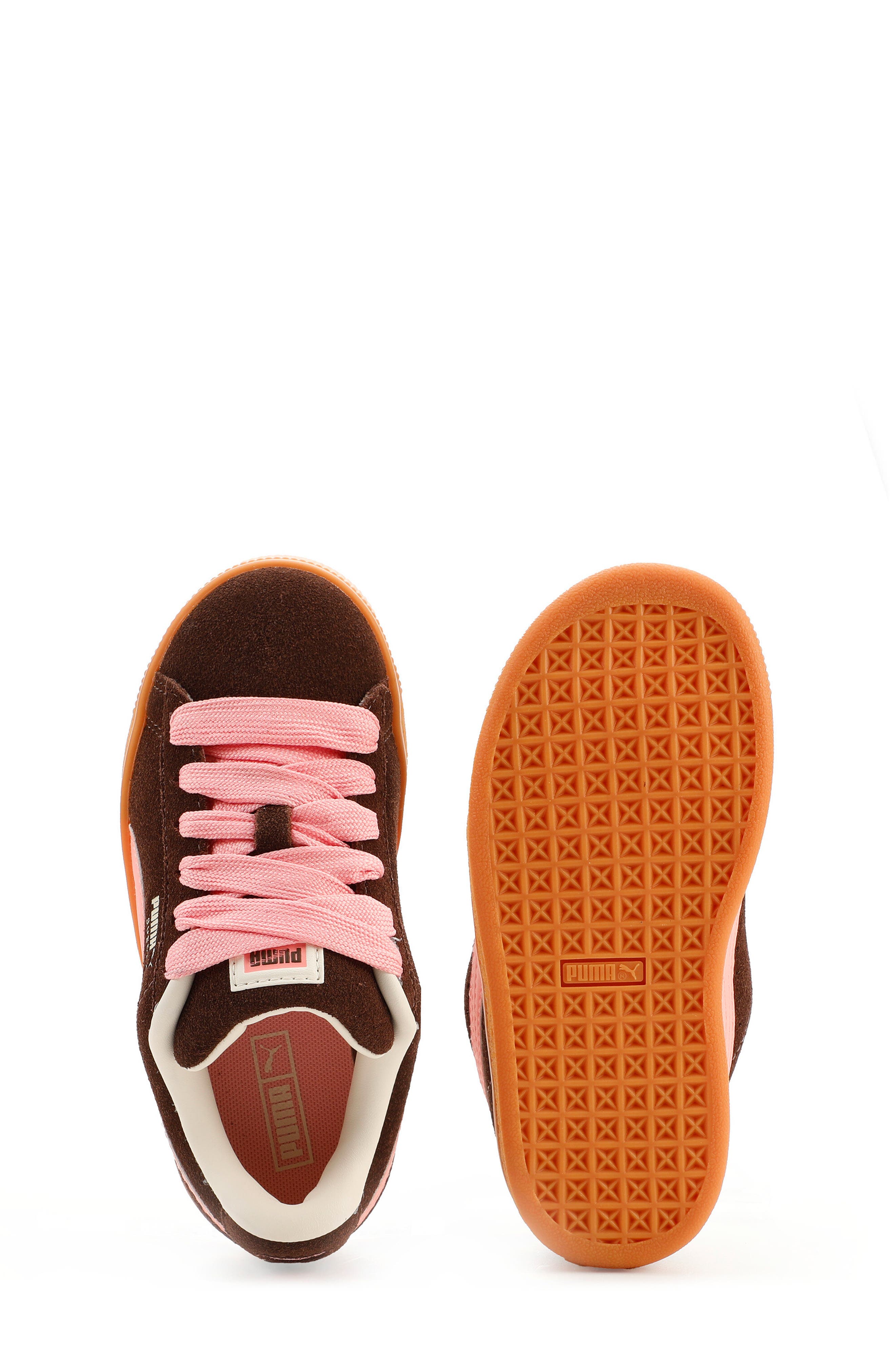 PUMA Kids' Suede XL Skate Sneaker, Alternate, color, Chestnut Brown/ Peach Smoothie
