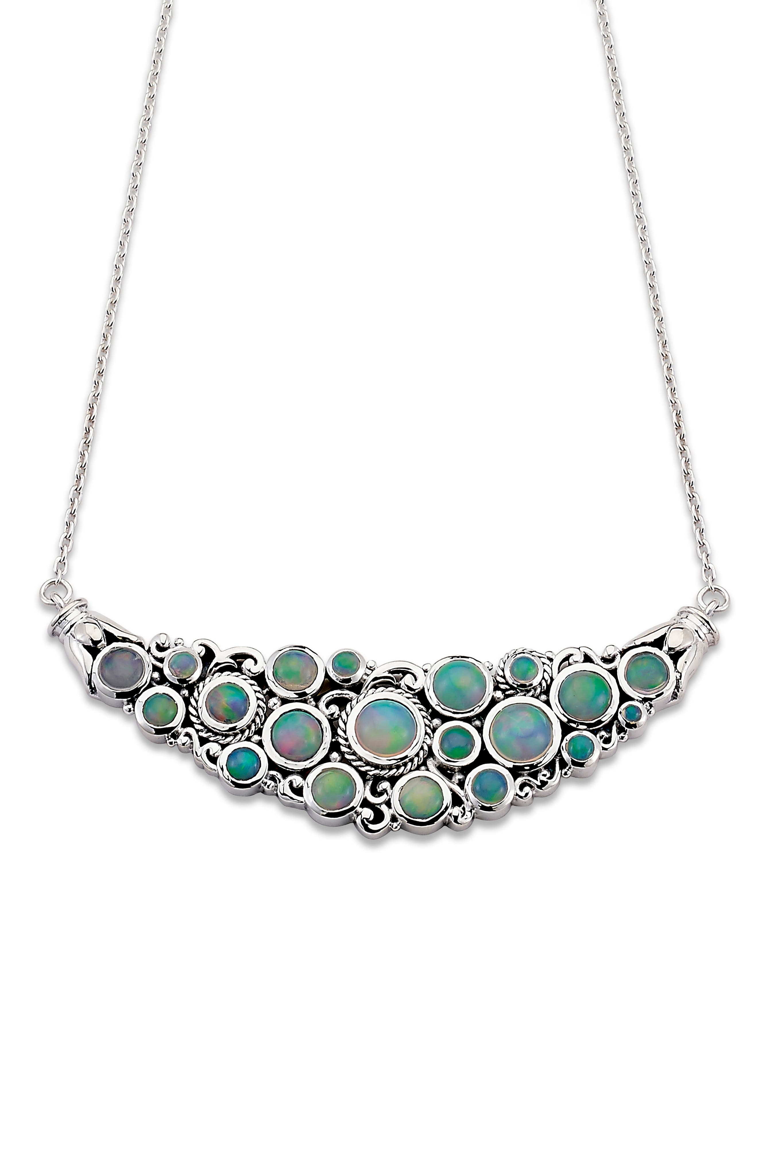 SAMUEL B. Sterling Silver Cluster Bib Necklace
