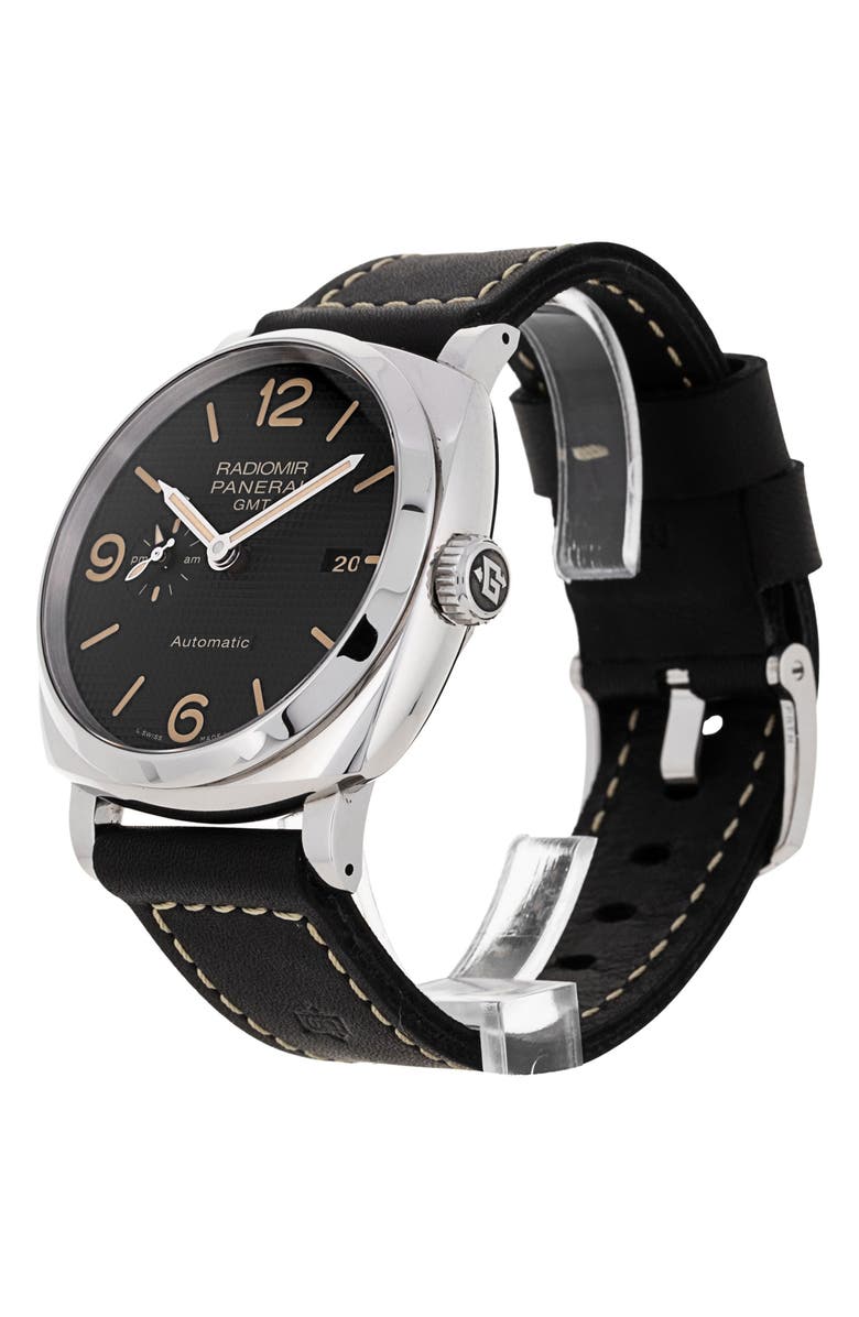 Watchfinder & Co. Panerai Preowned 2019 Radiomir 1940 GMT PAM00627 Automatic Leather Strap Watch, 45mm, Alternate, color, Black