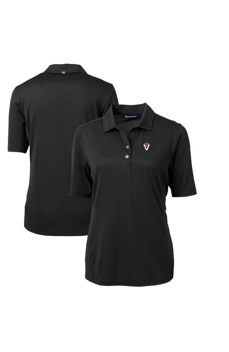 Cutter & Buck Women's Cutter & Buck Black Virginia Tech Hokies Team Virtue Eco Pique Recycled Polo, Main, color, 