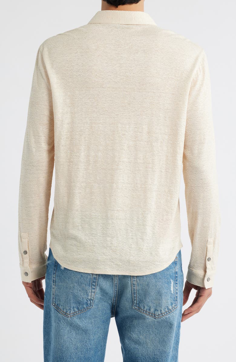 John Varvatos Carrilho Regular Fit Knit Linen Button-Up Shirt, Alternate, color, Marble