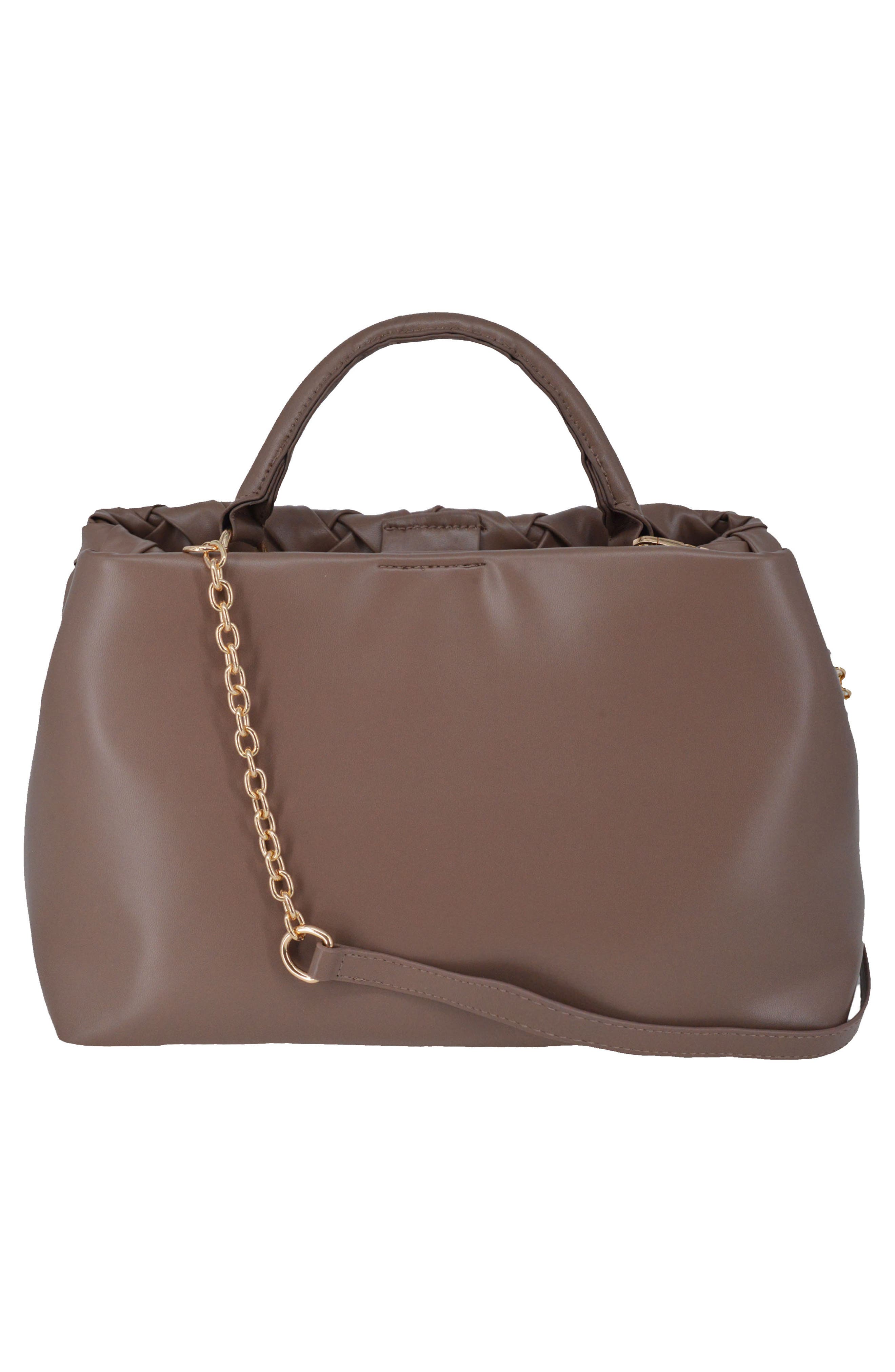 Luca Medium Woven Satchel, Alternate, color, TAUPE