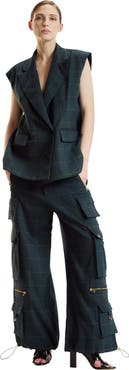 Cynthia Rowley Plaid Cargo Pants