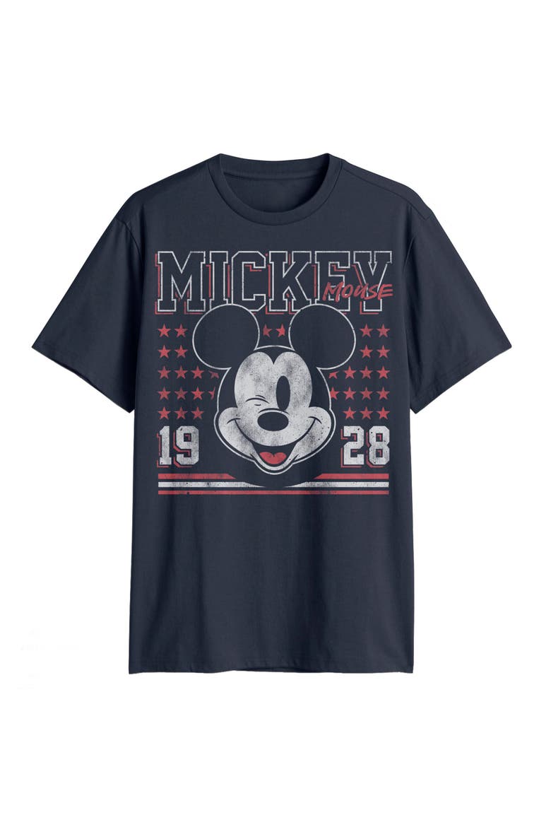 Men's Mickey & Friends Retro 1928 Wink Face  Graphic T-Shirt, Main, color, Navy Blue