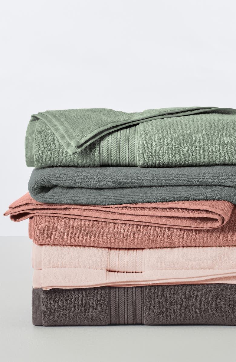 Woven & Weft Quick-Dry Cotton 6-Pack Hand Towel Set, Alternate, color, Steel Blue