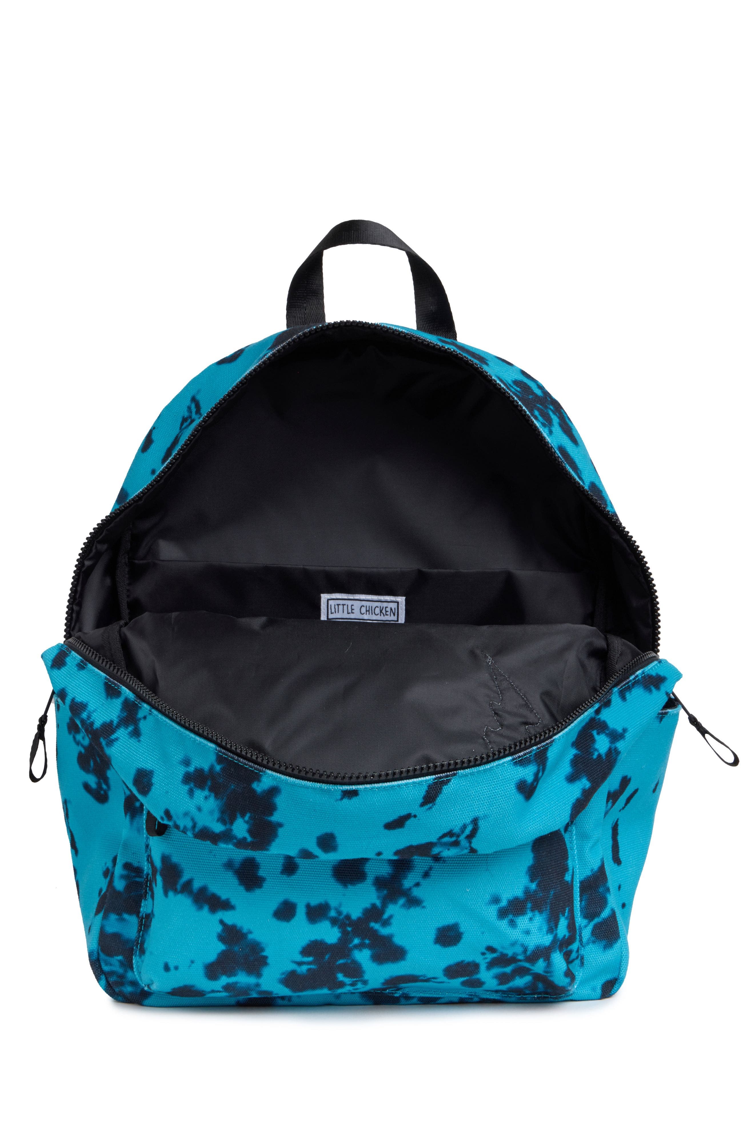 Little Chicken KIDS PATCHED BACKPACK, Alternate, color, Black/ Teal Multi