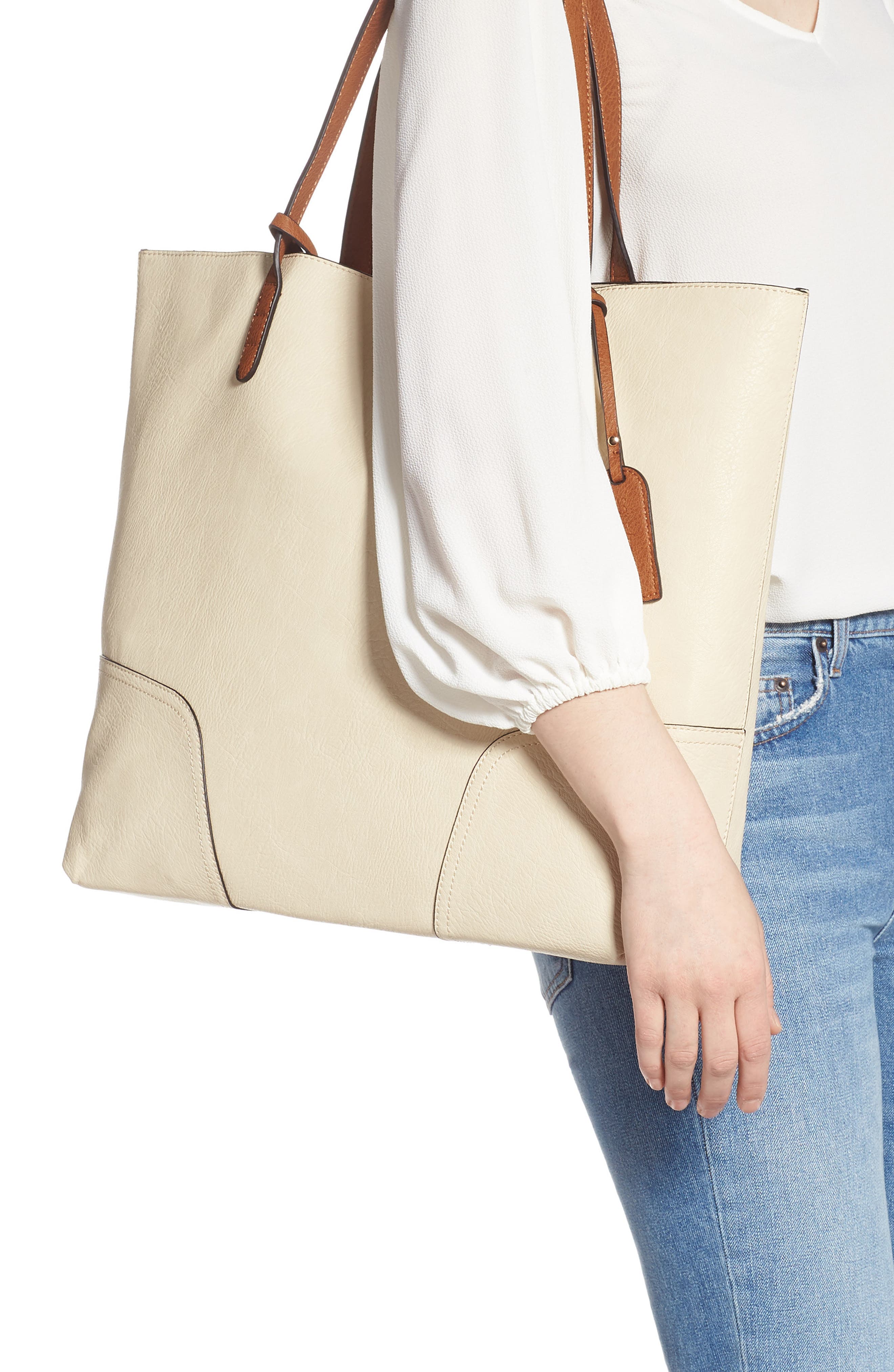 Sole Society Lilyn Faux Leather Tote, Alternate, color, 