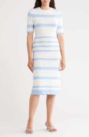 Nanette Lepore Stripe Pointelle Stitch Sweater Dress