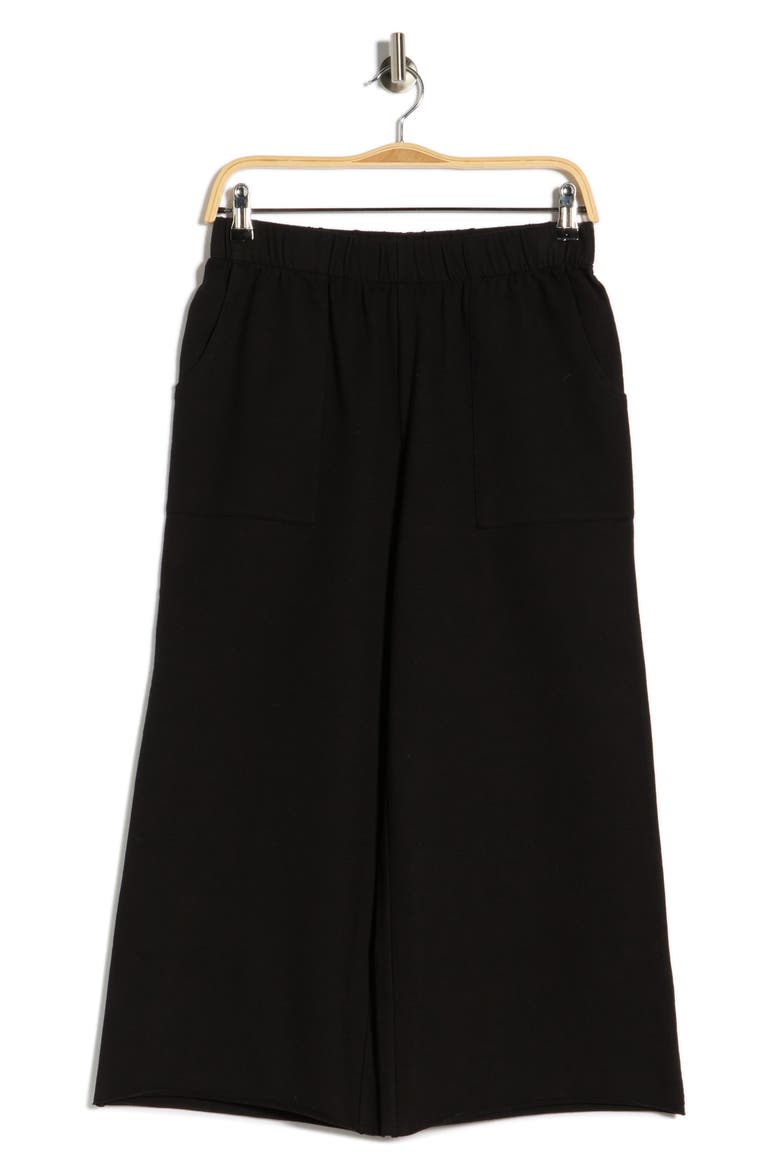 Crop French Terry Pants, Alternate, color, BLACK