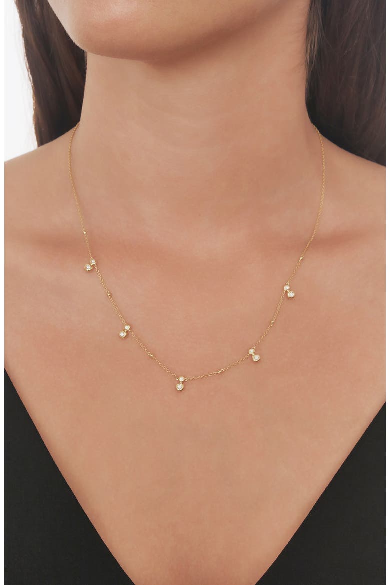 Monaco Diamond Station Necklace (Nordstrom Exclusive), Alternate, color, YELLOW GOLD/ DIAMOND