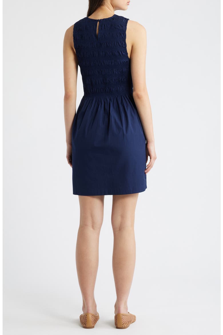 The Melody Smocked Minidress, Alternate, color, MIDNIGHT NAVY
