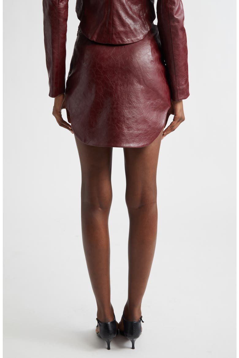 O-Hara Faux Leather High-Low Miniskirt, Alternate, color, BORDEAUX