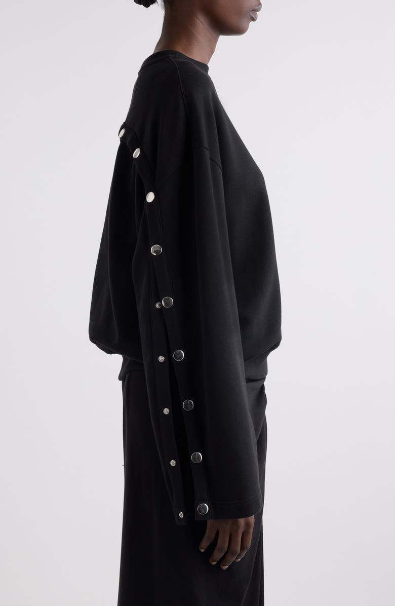 Dries Van Noten Snap Sleeve Sweatshirt, Alternate, color, Black