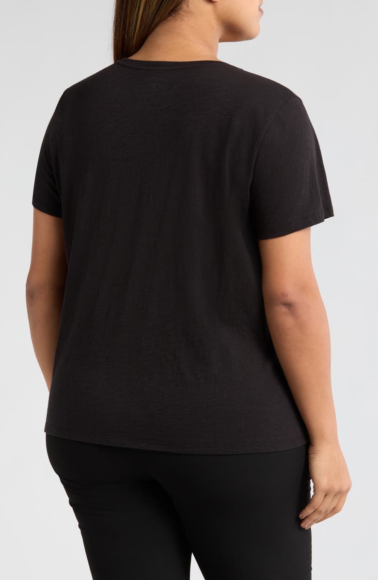 Eileen Fisher Easy V-Neck Organic Cotton T-Shirt, Alternate, color, Black