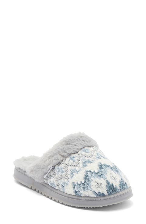 Fair Isle Chenille Scuff Slipper (Women)