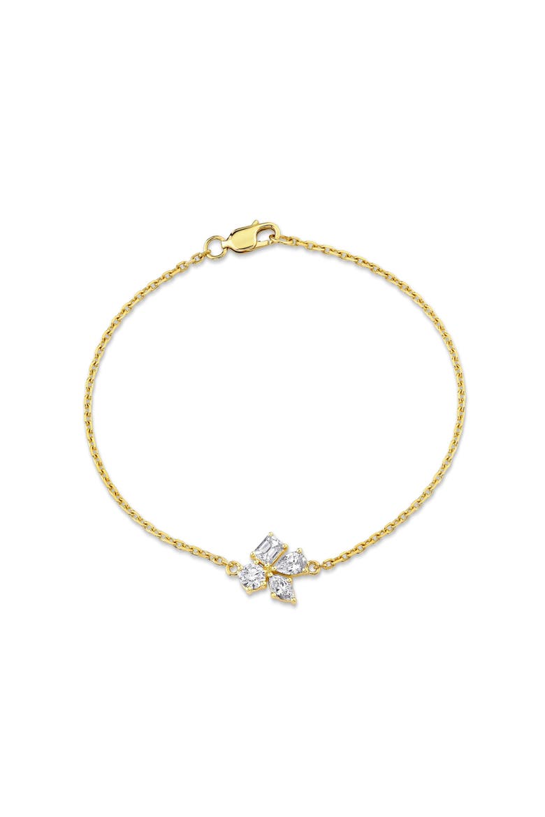 Montage Single Cluster Chain Bracelet, Main, color, Yellow Gold