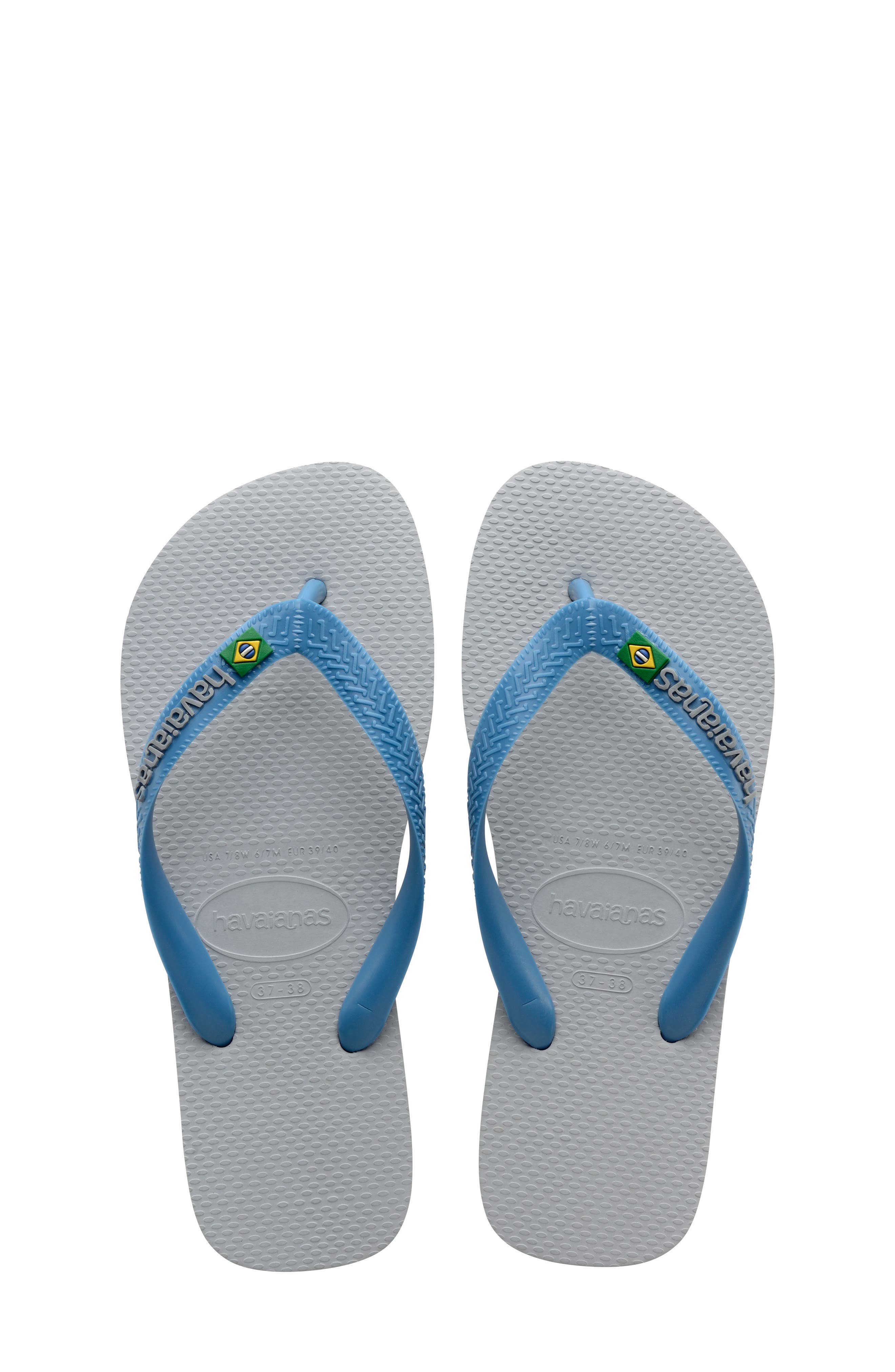 Kids' Brazil Logo Flip Flop, Main, color, ICE GREY